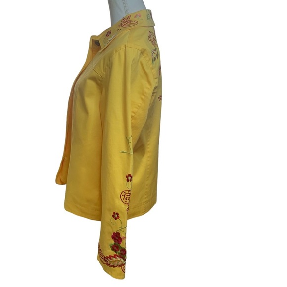 Coldwater Creek Yellow Embroidered Shacket - Picture 3 of 9